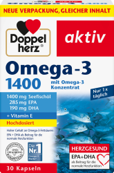 【rossmann】双心深海鱼油 1400  Doppelherz aktiv Omega-3 1400 Kapseln