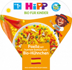 【dm】Kinderteller Paella mit buntem Gemüse und Bio-Hühnchen, ab 1 Jahr, 250 g