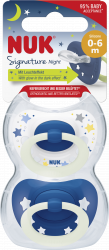 【rossmann】Signature Night Silikon-Schnuller, blau & weiß, 0-6 Monate