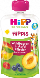 【dm】Quetschie Hippis Waldbeeren in Apfel-Pfirsich ab 1 Jahr, 100 g