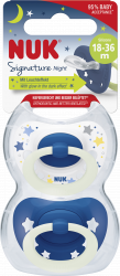 【rossmann】Signature Night Silikon-Schnuller, blau & weiß, 18-36 Monate